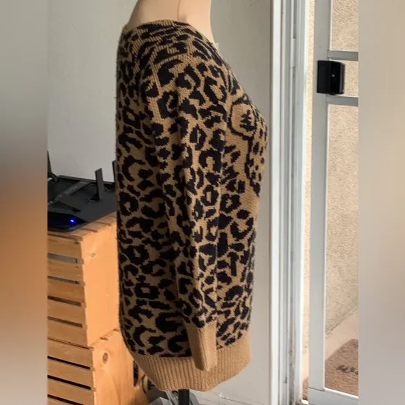 - Emporium Leopard Print Crew Neck Sweater Size S