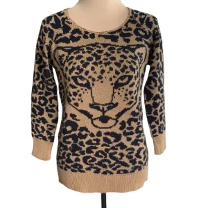 - Emporium Leopard Print Crew Neck Sweater Size S