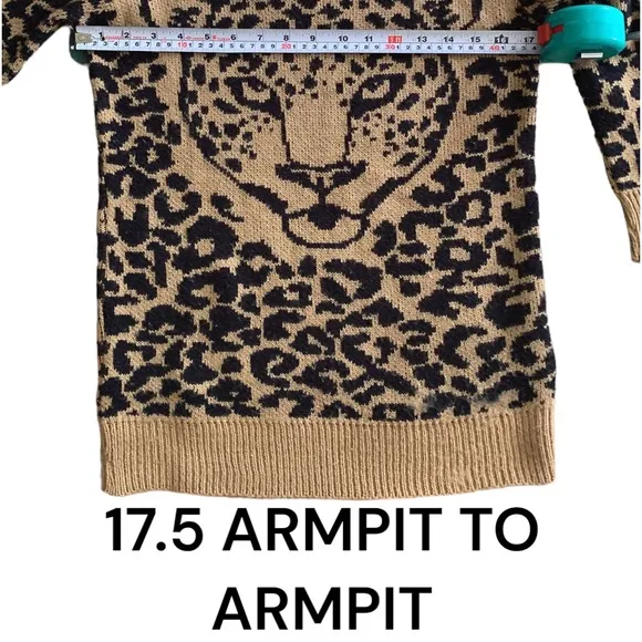 - Emporium Leopard Print Crew Neck Sweater Size S