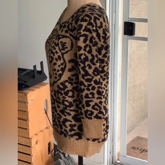 - Emporium Leopard Print Crew Neck Sweater Size S