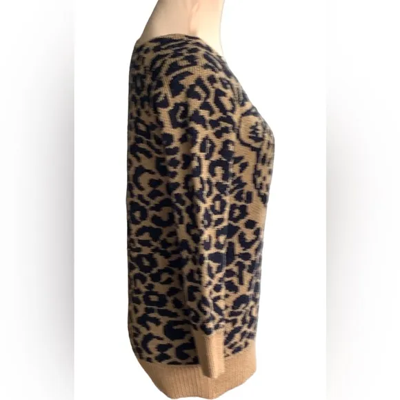 - Emporium Leopard Print Crew Neck Sweater Size S