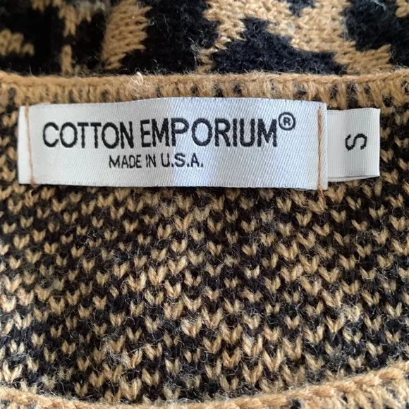 - Emporium Leopard Print Crew Neck Sweater Size S