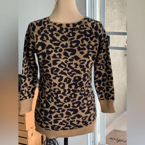 - Emporium Leopard Print Crew Neck Sweater Size S