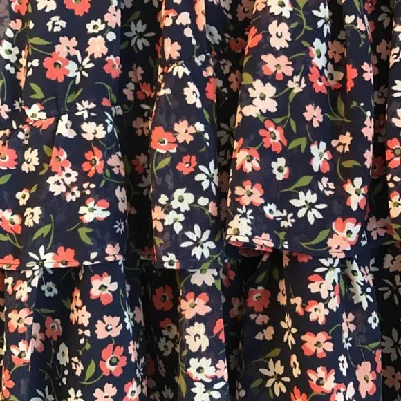 🌷 NEW Michael Kors Georgette Floral Tiered Ruffle Mini Skirt size M