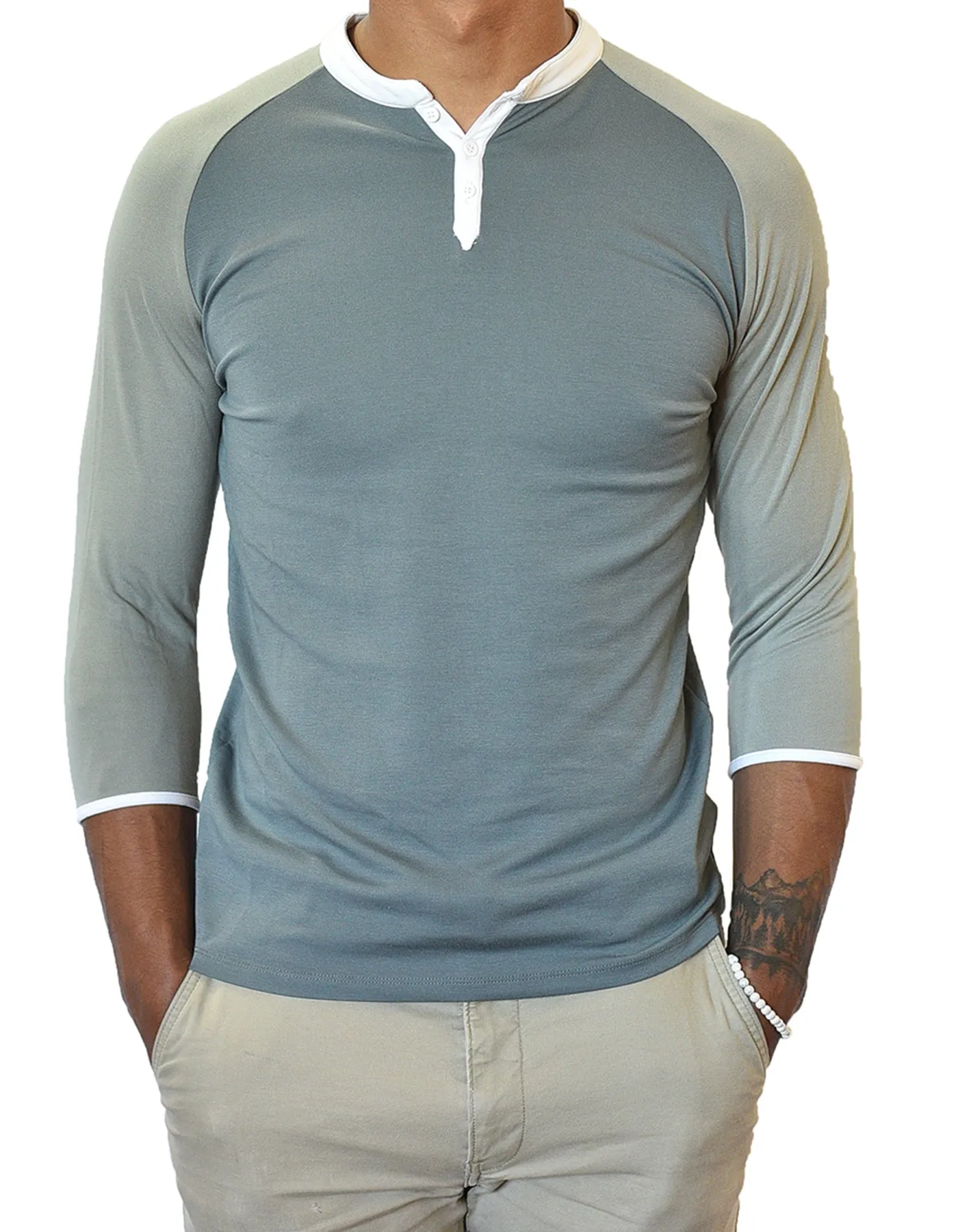 ¾ Sleeve Henley