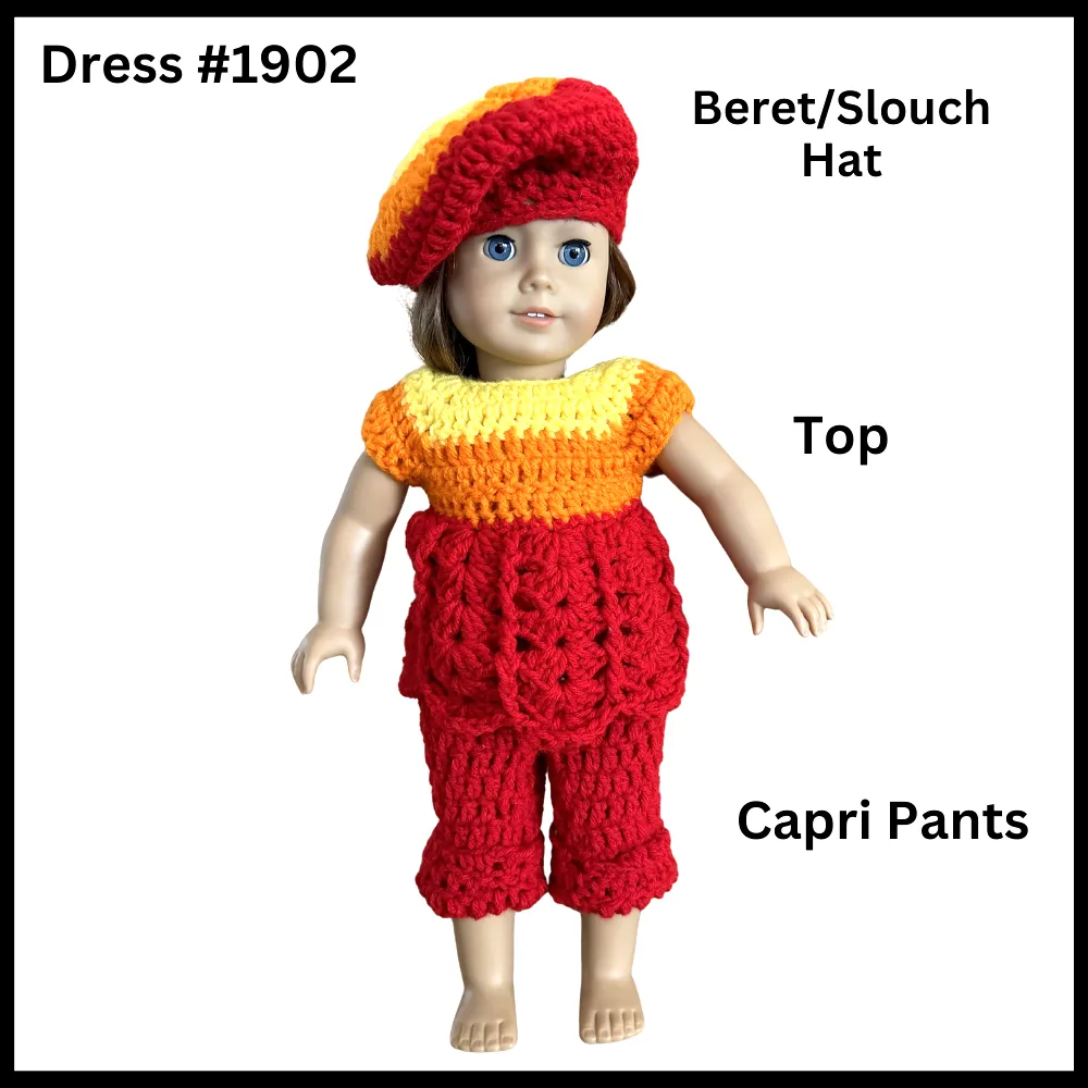 18 Inch Crocheted Doll Pant Set #1902