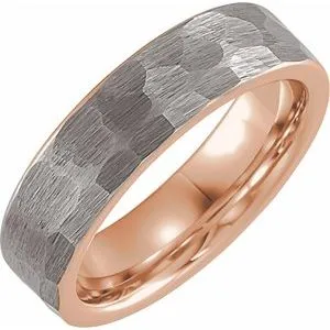18K Rose Gold PVD Tungsten Band TAR52028 - 6 mm - 8 mm