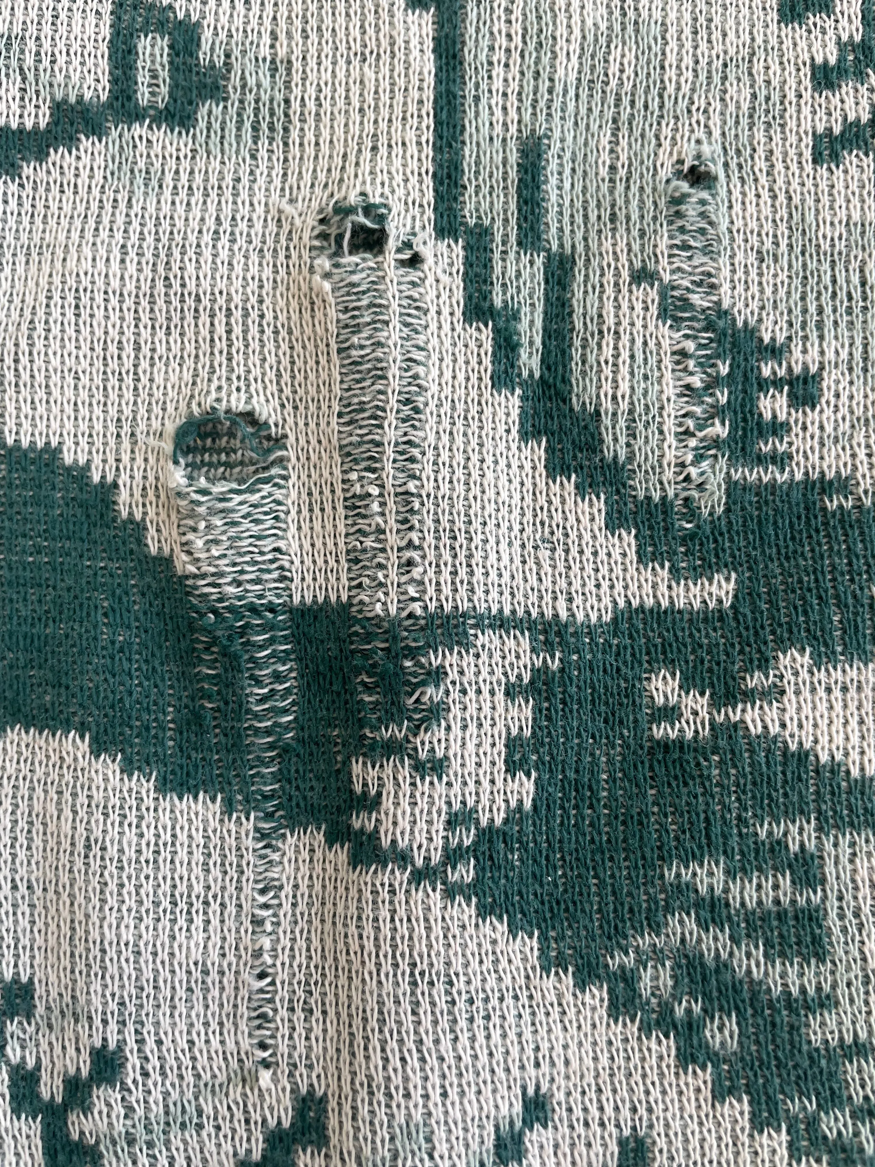 1950s Flying Ducks Picture Knit Ribbed Short Sleeve