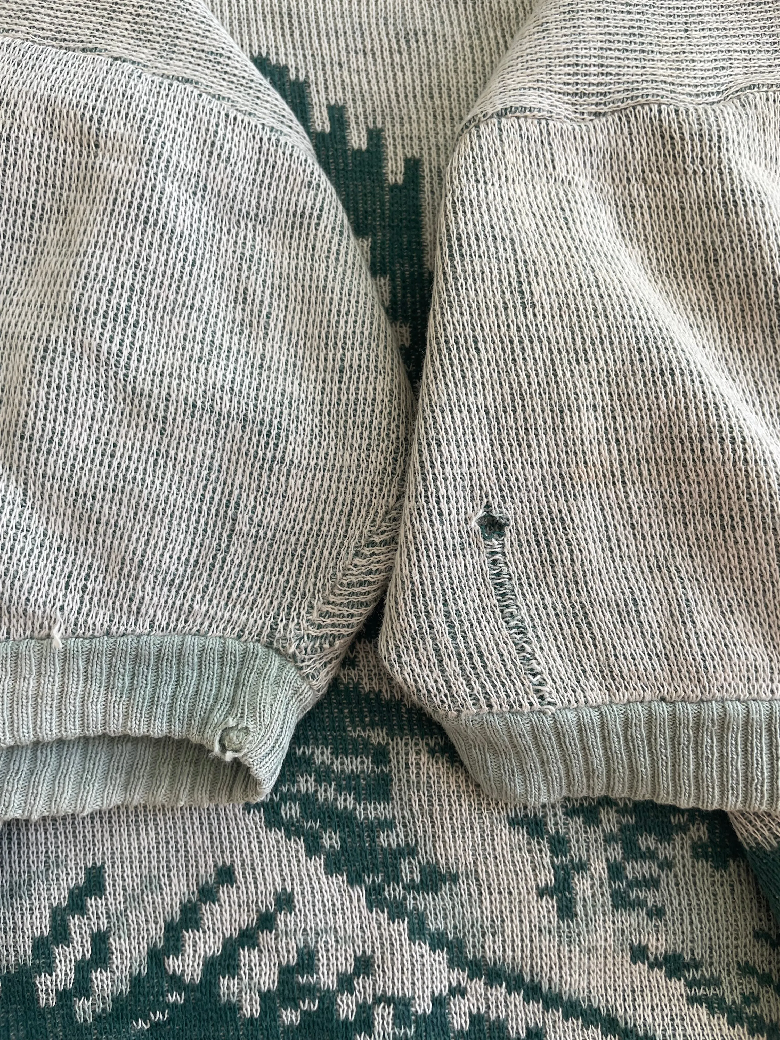 1950s Flying Ducks Picture Knit Ribbed Short Sleeve