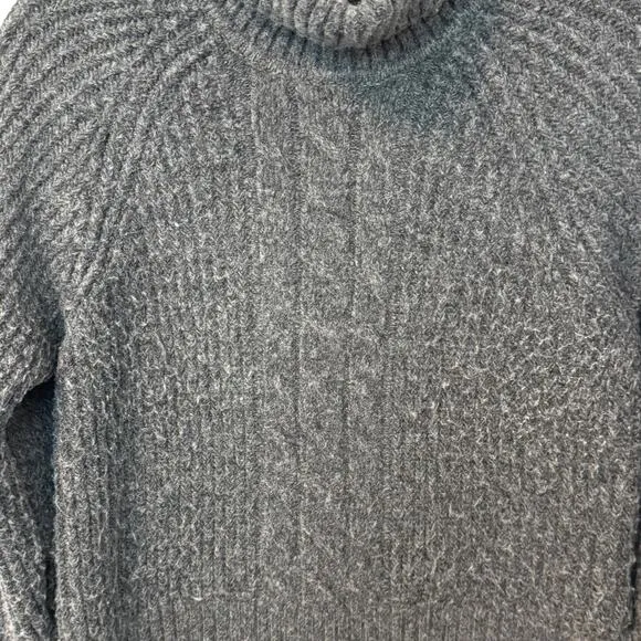 1.State  Back Cutout Turtleneck Sweater - Heather Grey