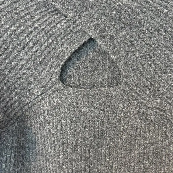 1.State  Back Cutout Turtleneck Sweater - Heather Grey
