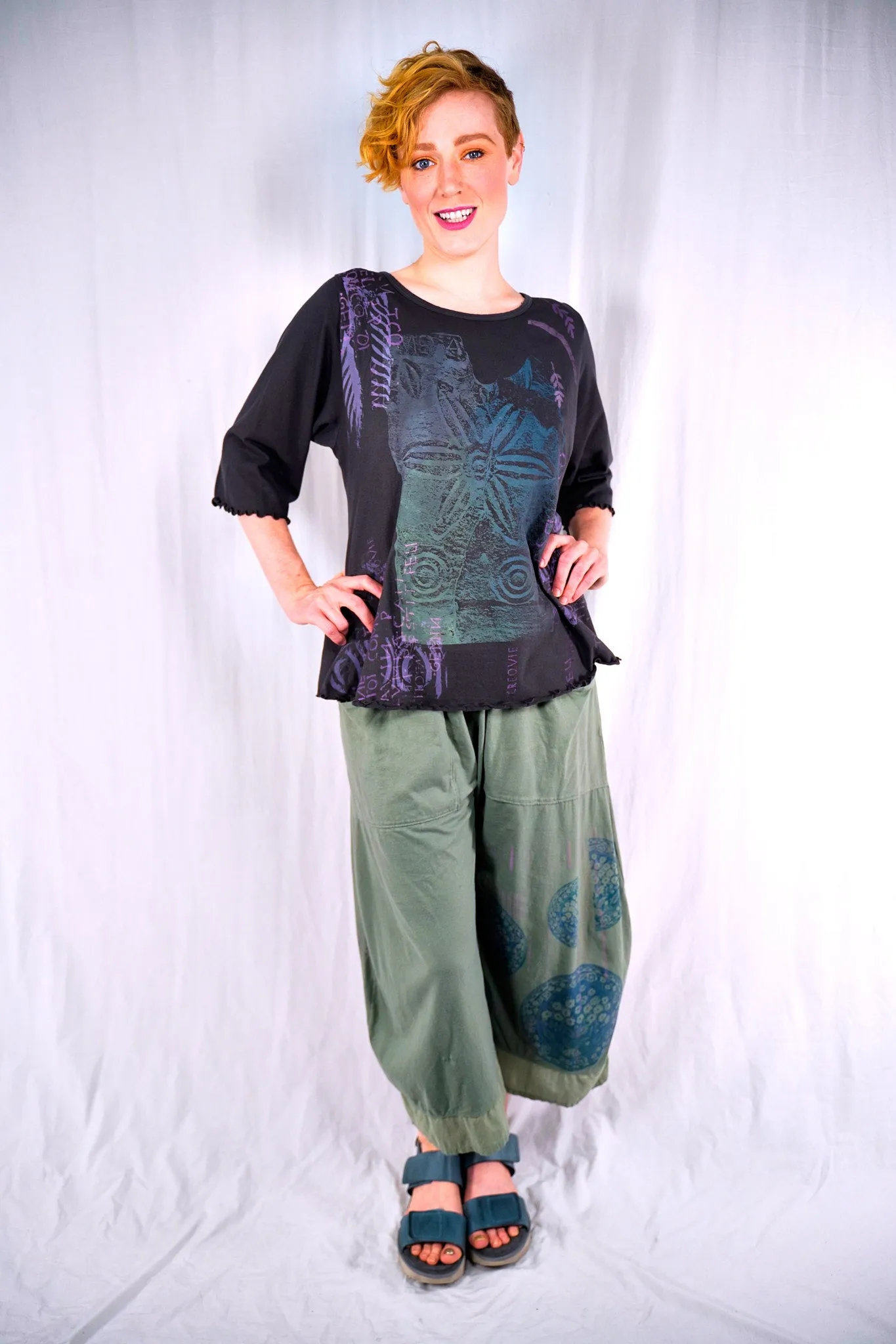 3288-2 Crop Pocket Nepenthe Pant Olive Leaf-P
