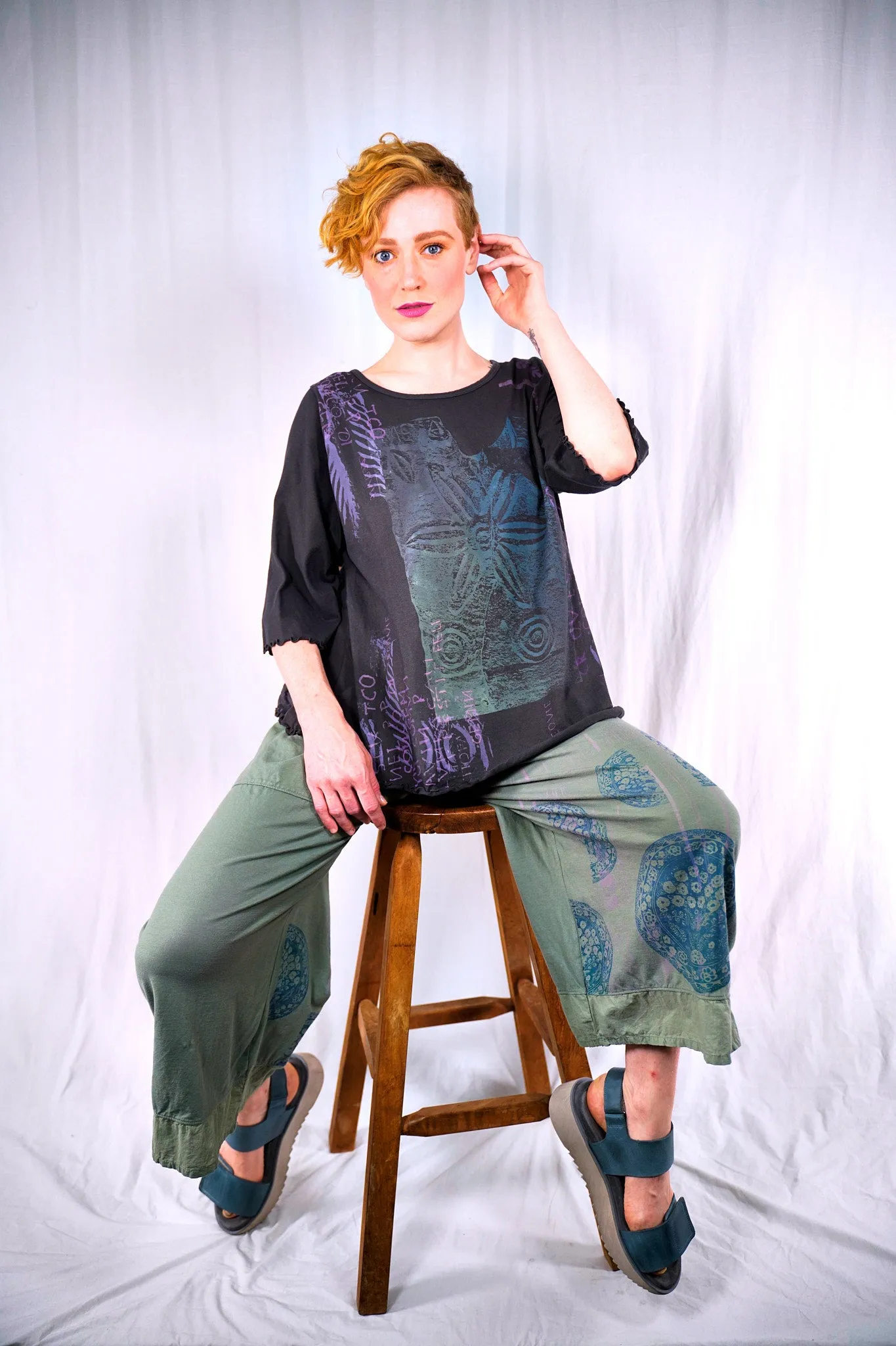 3288-2 Crop Pocket Nepenthe Pant Olive Leaf-P