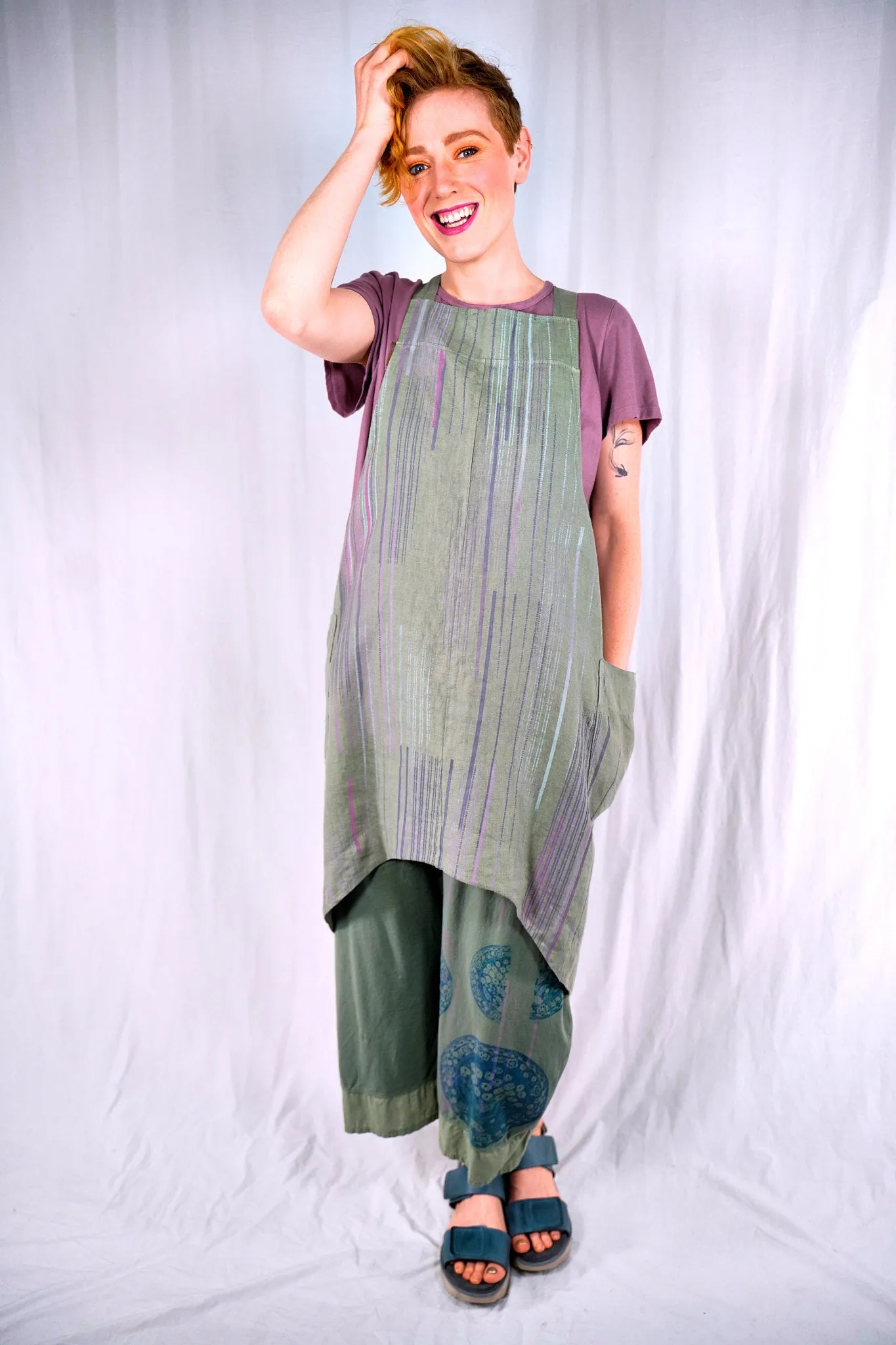 3288-2 Crop Pocket Nepenthe Pant Olive Leaf-P