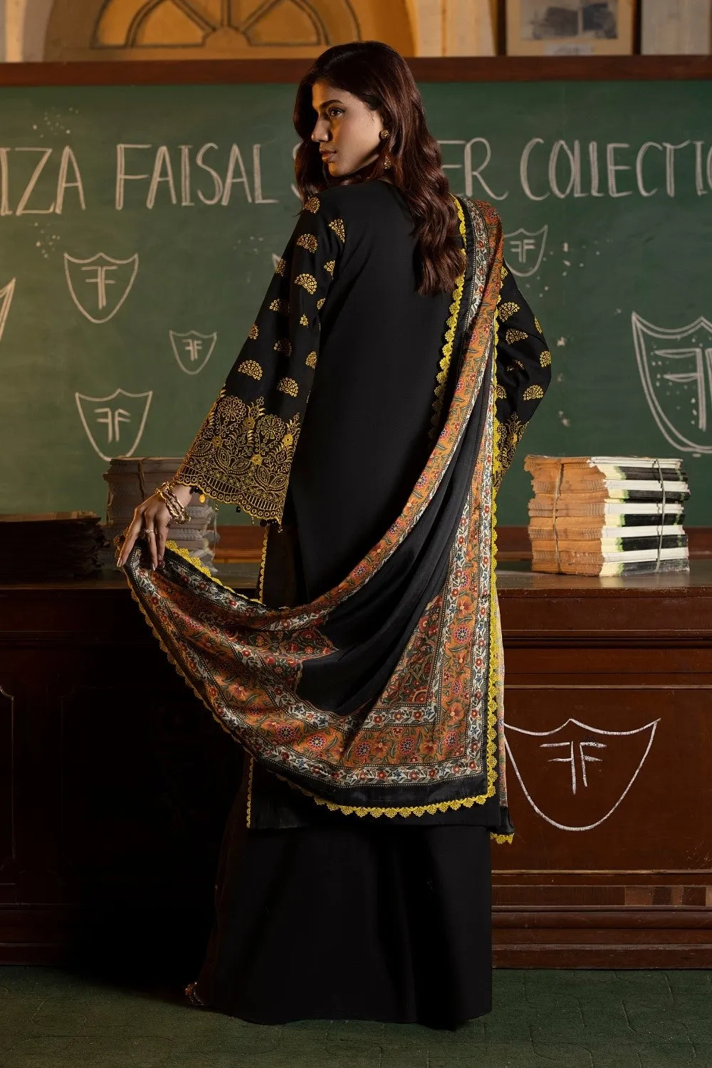 3PC Unstitched | Embroidered Lawn Suit | Silk Dupatta