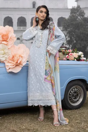 3PC Unstitched | Embroidered Lawn Suit |  Tissue Silk Dupatta
