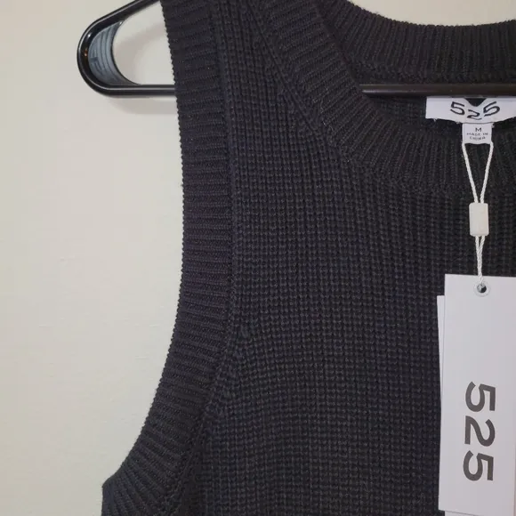 525 America Black Sweater Knit Long Dress