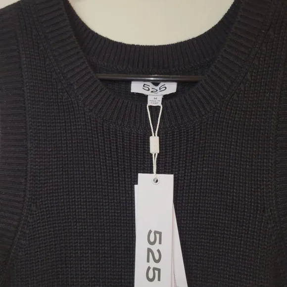 525 America Black Sweater Knit Long Dress