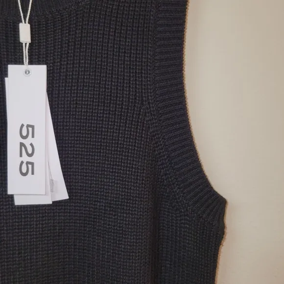 525 America Black Sweater Knit Long Dress