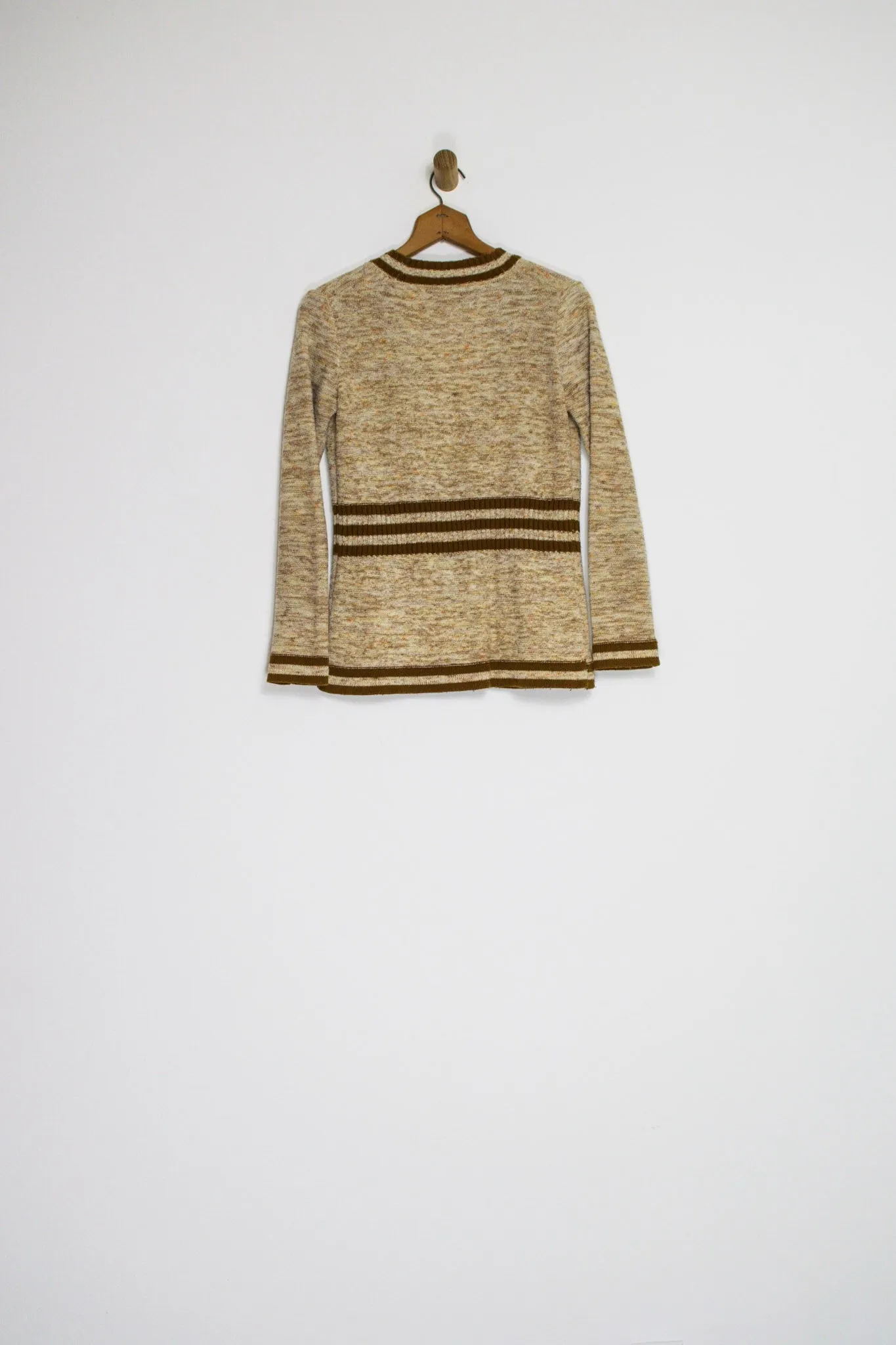 70’s SPACE DYED AND STRIPED CARDIGAN / SMALL
