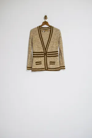 70’s SPACE DYED AND STRIPED CARDIGAN / SMALL