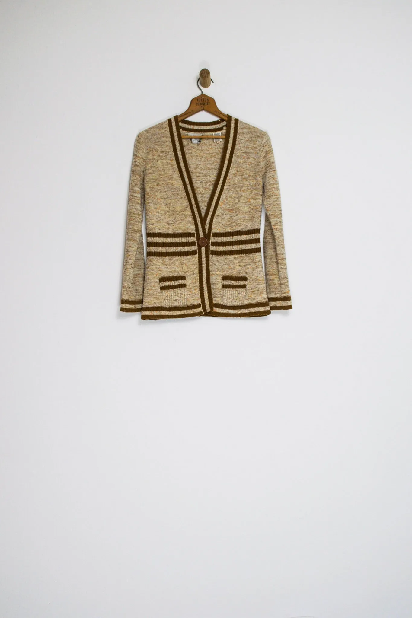 70’s SPACE DYED AND STRIPED CARDIGAN / SMALL