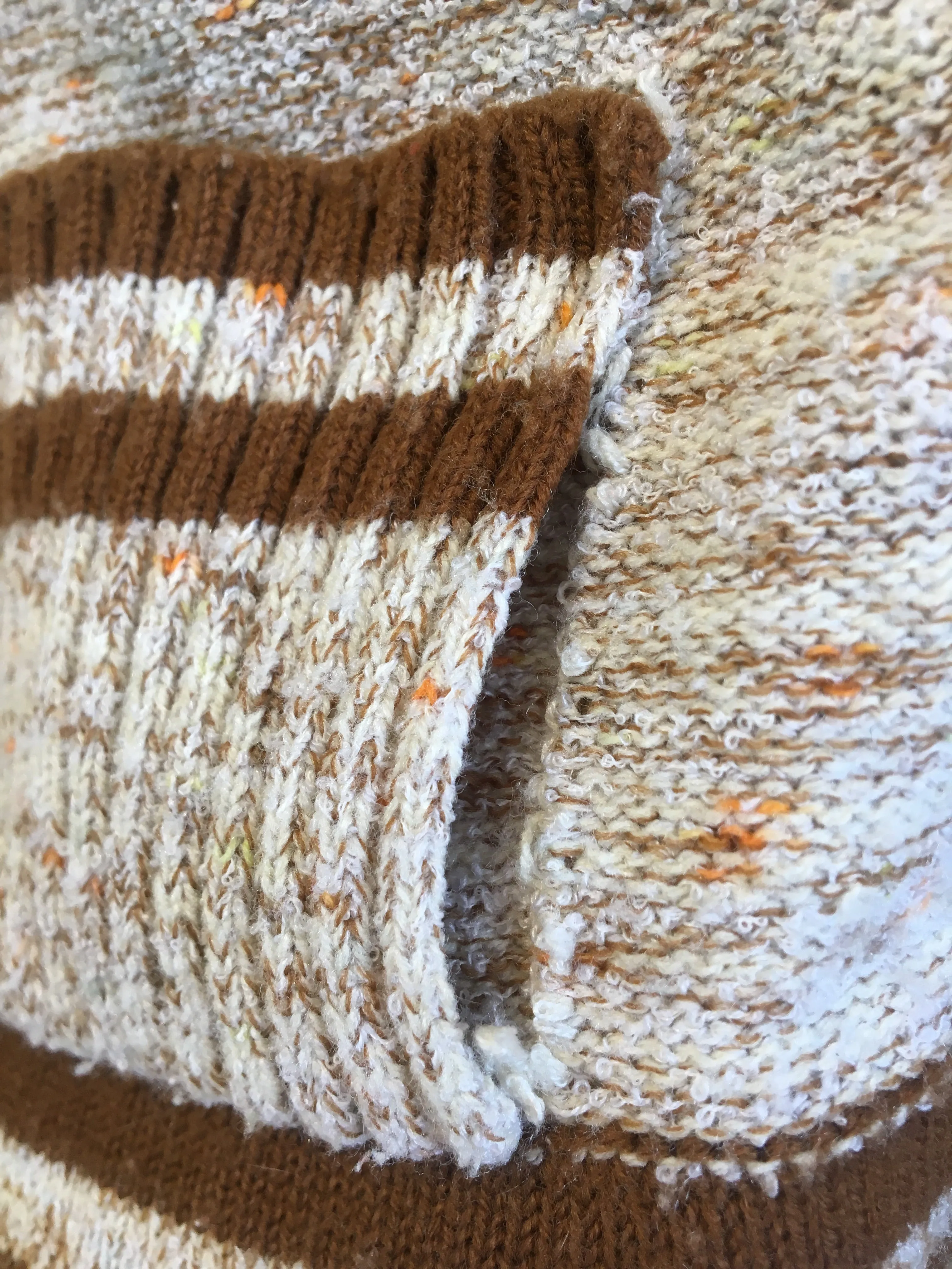 70’s SPACE DYED AND STRIPED CARDIGAN / SMALL