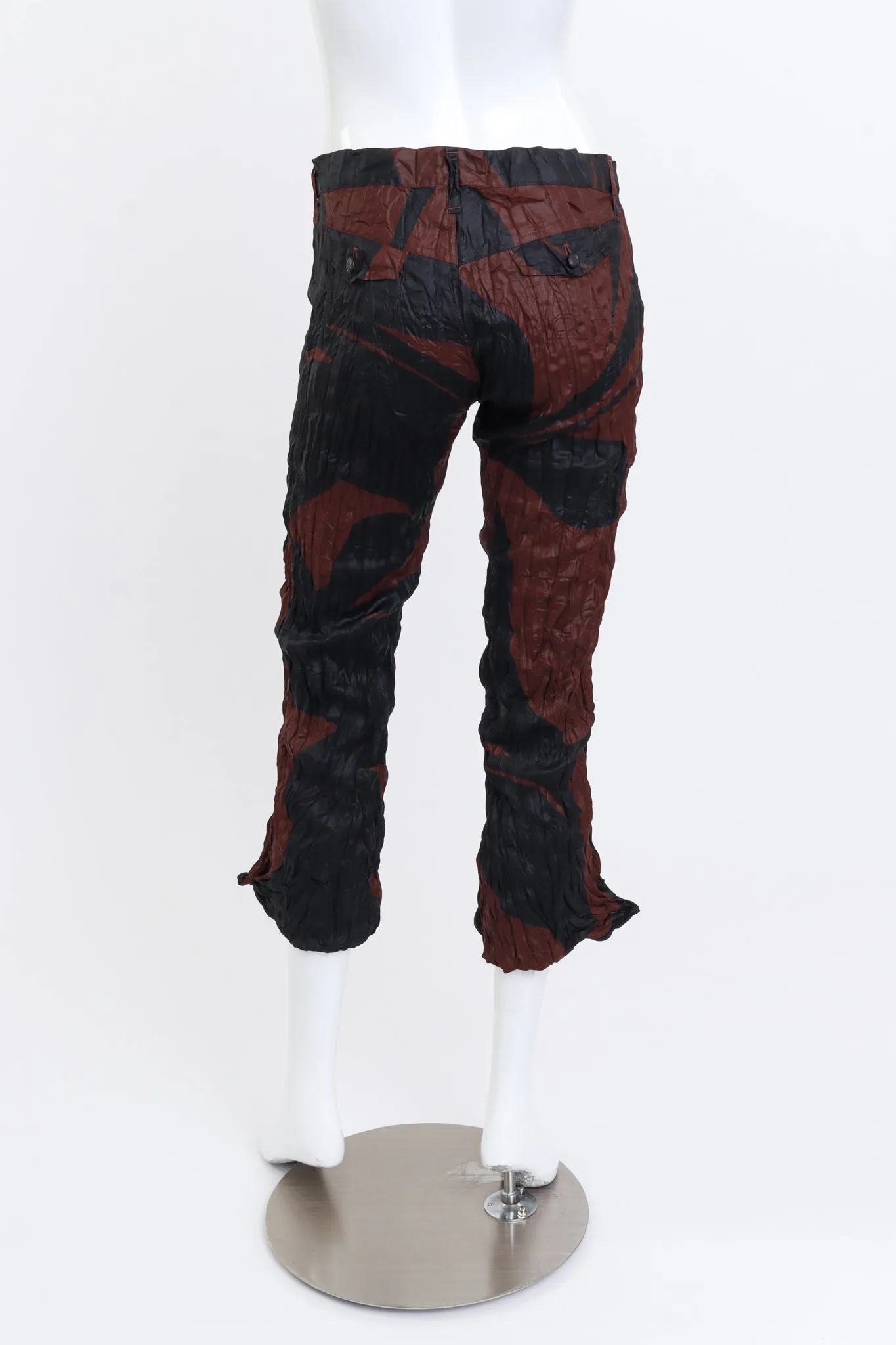 Abstract Crinkle Pleat Pant