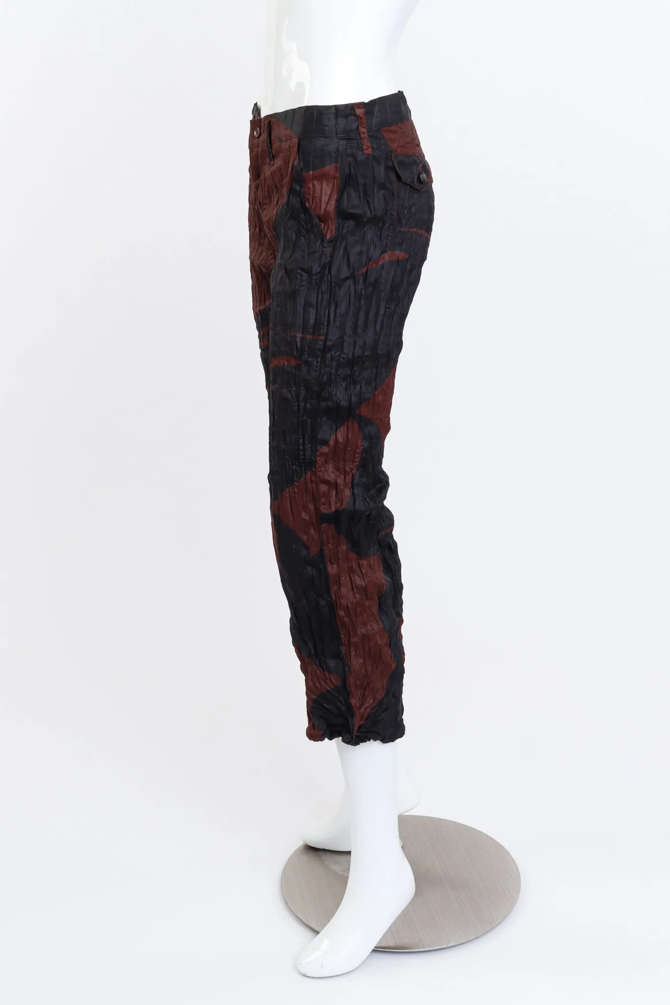 Abstract Crinkle Pleat Pant