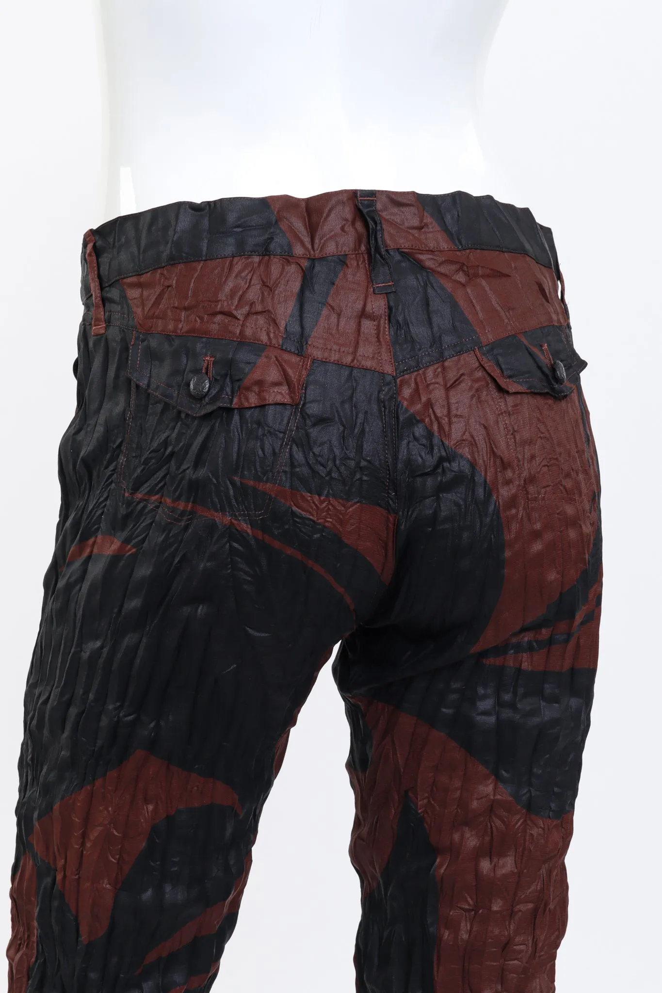 Abstract Crinkle Pleat Pant