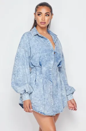 Acid Denim Shirt Dress