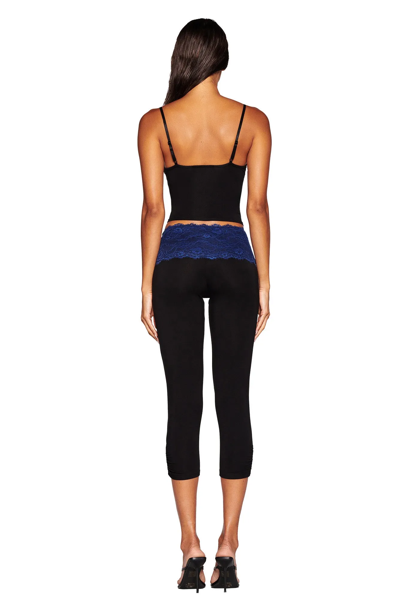 ADELLA CAPRI - BLACK : FLORAL : BLACK ORCHID