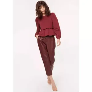 Adene Veagan Leather Pant in Auburn