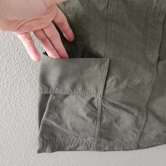 A.L.C. Kai Belted Cargo Mini Skirt Size 8 Army Olive Green Linen Cotton Revolve