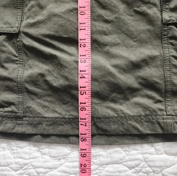 A.L.C. Kai Belted Cargo Mini Skirt Size 8 Army Olive Green Linen Cotton Revolve