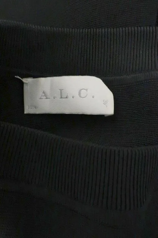 A.L.C. Mini Skirt Connor Black Flared Stretch Knit Size Medium