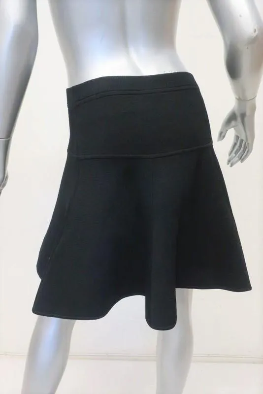 A.L.C. Mini Skirt Connor Black Flared Stretch Knit Size Medium