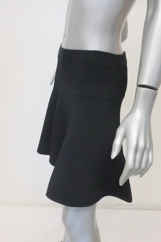 A.L.C. Mini Skirt Connor Black Flared Stretch Knit Size Medium