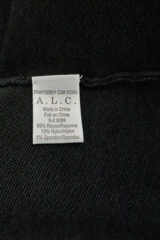 A.L.C. Mini Skirt Connor Black Flared Stretch Knit Size Medium