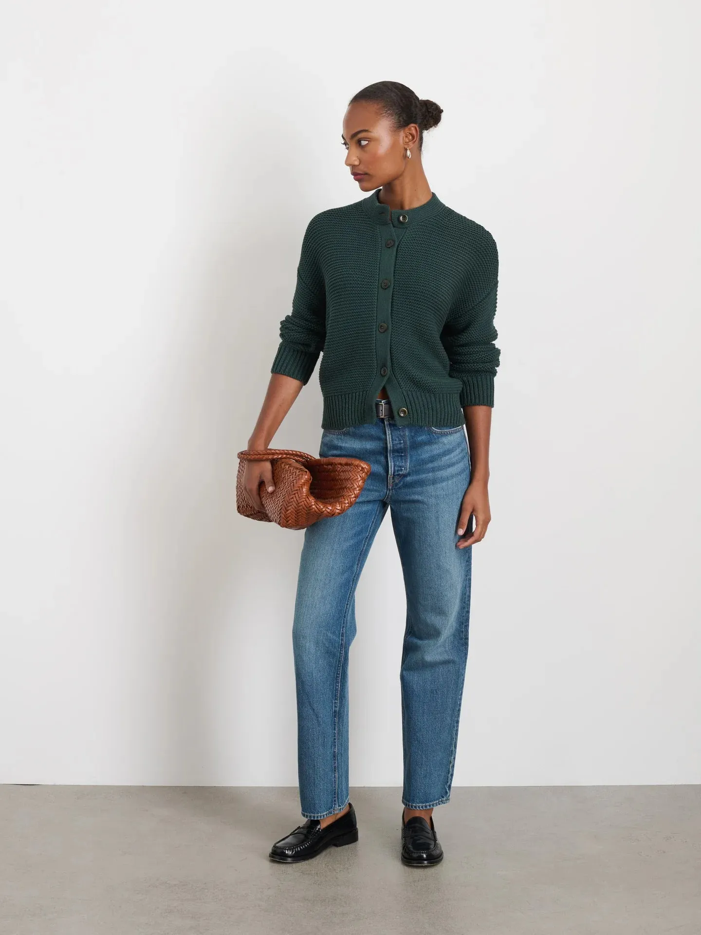 Alex Mill - Dark Spruce Nico Cardigan in Cotton