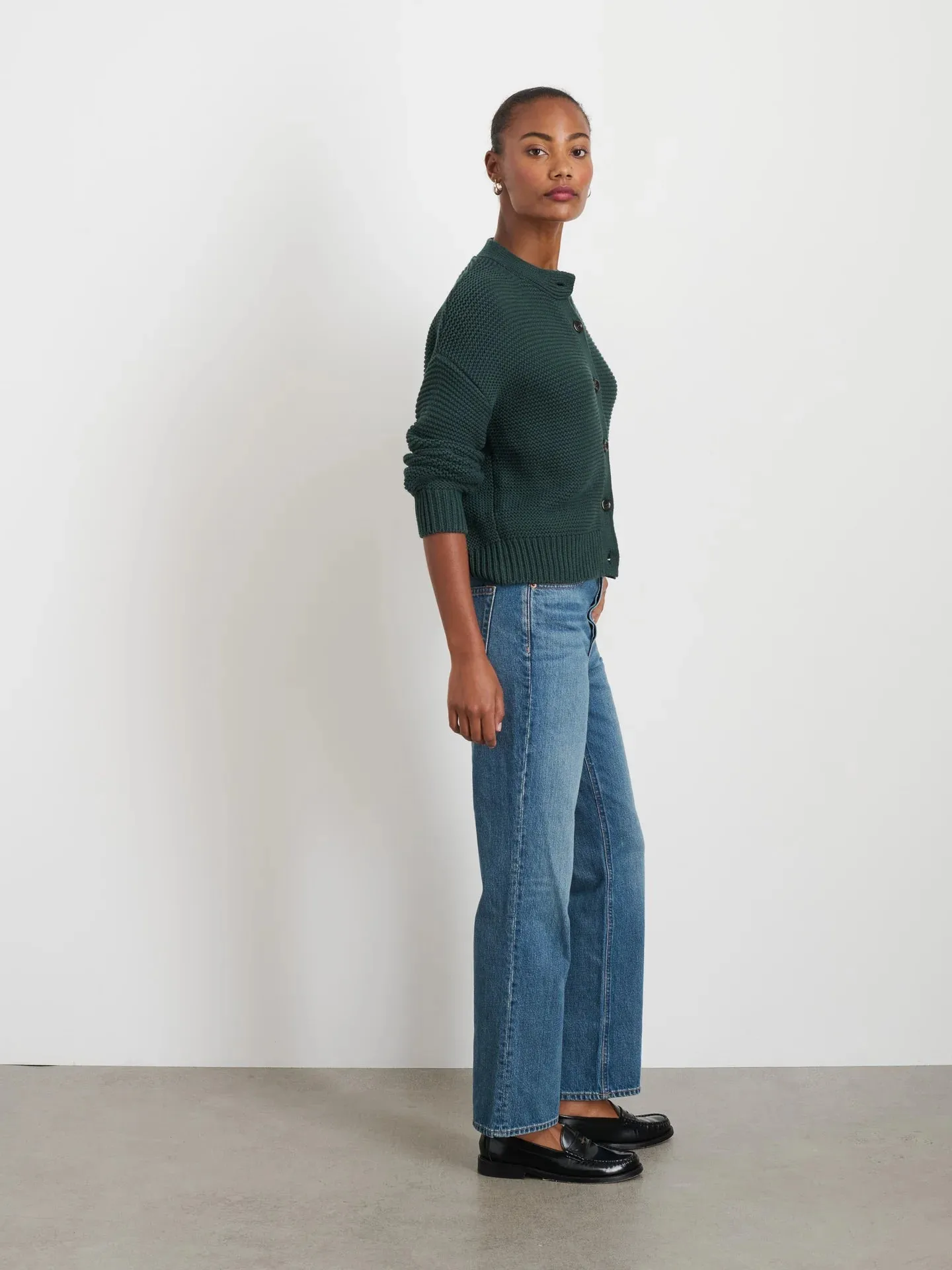 Alex Mill - Dark Spruce Nico Cardigan in Cotton