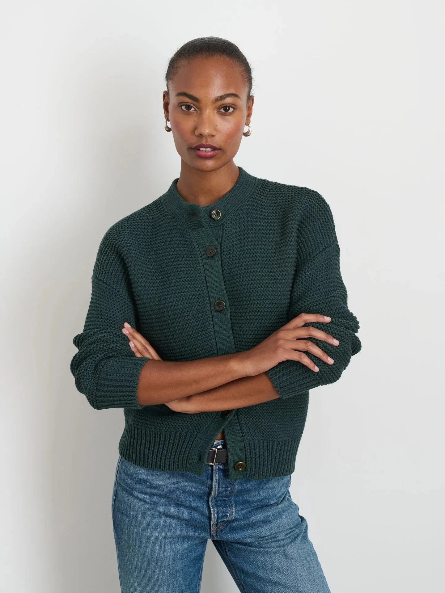 Alex Mill - Dark Spruce Nico Cardigan in Cotton