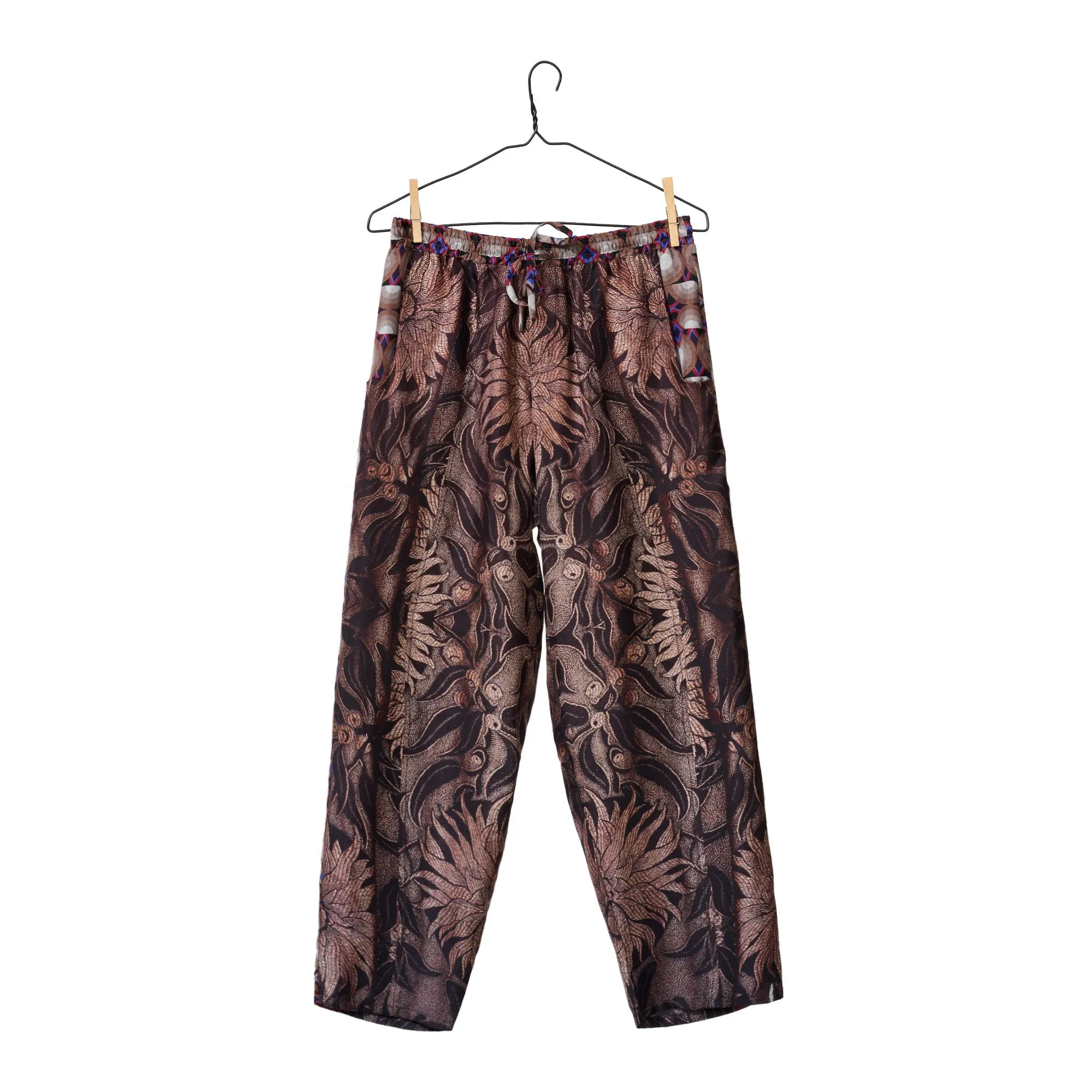Aloe Silk Pants - Purple/Brown