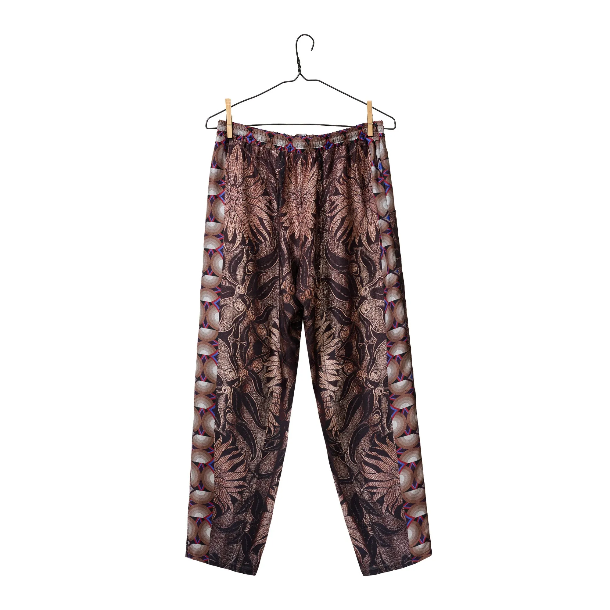 Aloe Silk Pants - Purple/Brown