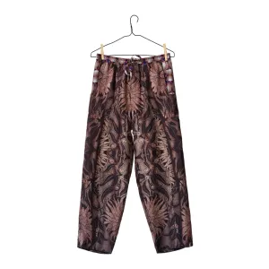 Aloe Silk Pants - Purple/Brown