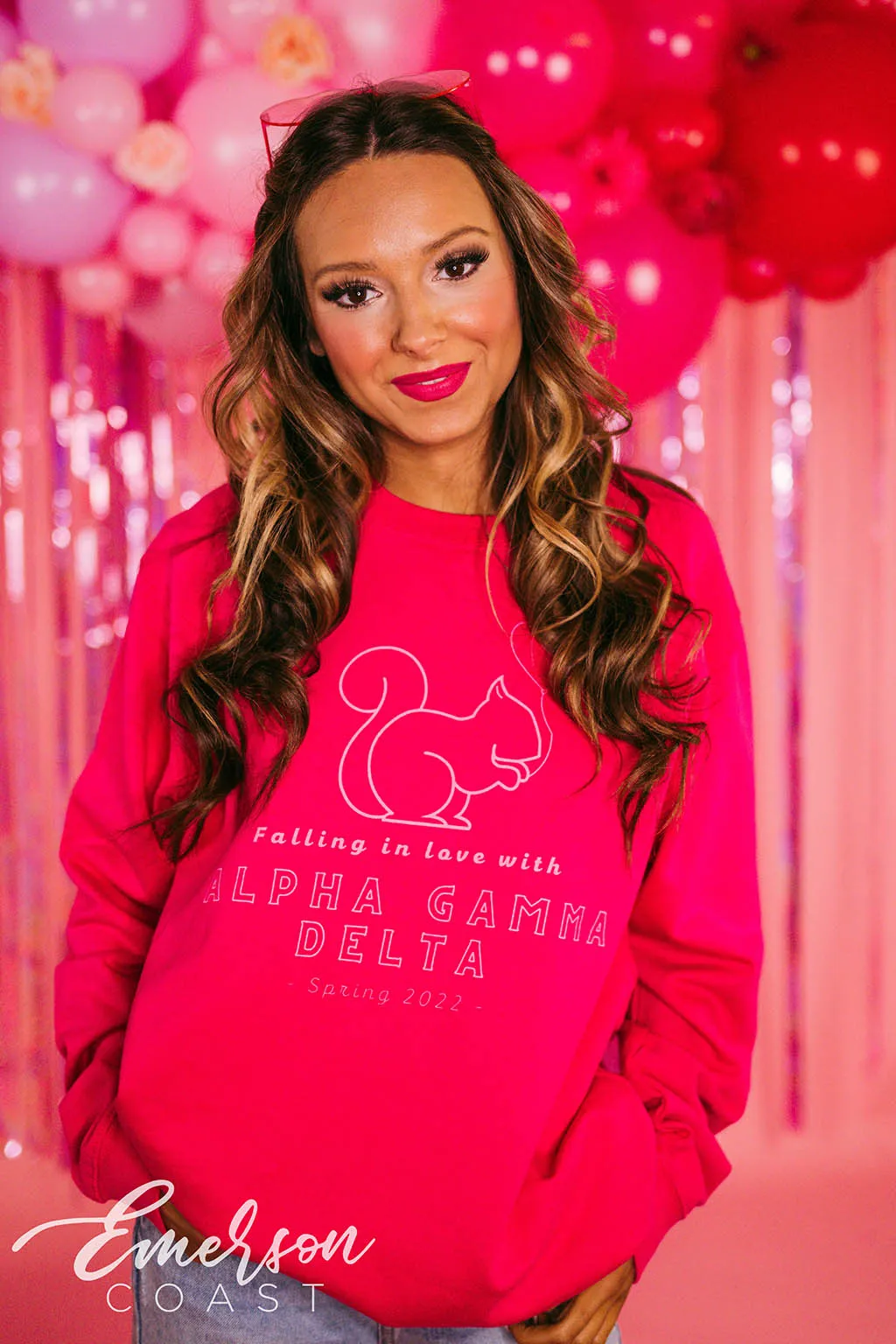 Alpha Gamma Delta Falling In Love Bid Day Sweatshirt
