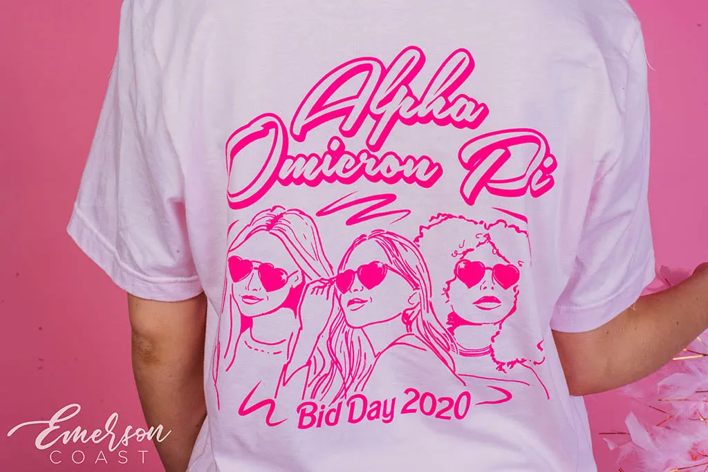 Alpha Omicron Pi Barbie Dream House Bid Day Tee