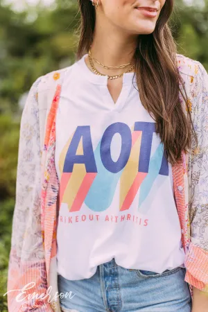 Alpha Omicron Pi Colorful Philanthropy Notch Tee
