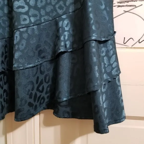 Altar'd State dress Small Bardia leopard cheetah asymmetrical tiered ruffle