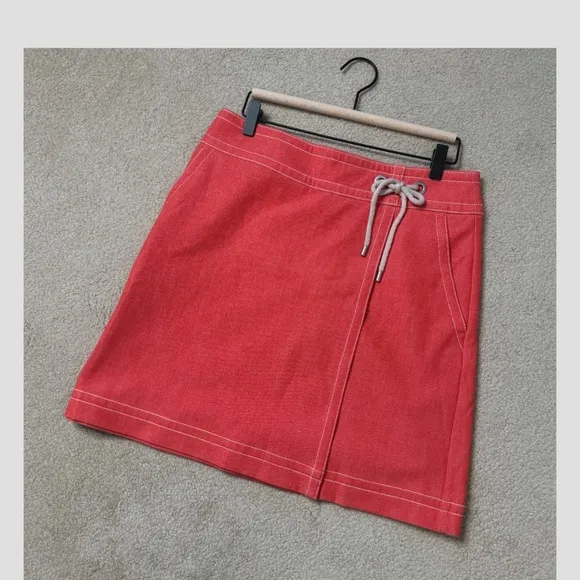 Ann Taylor Petite Skirt A-Line Faux Wrap Mini Skirt Cotton Blend Tie Detail 10P